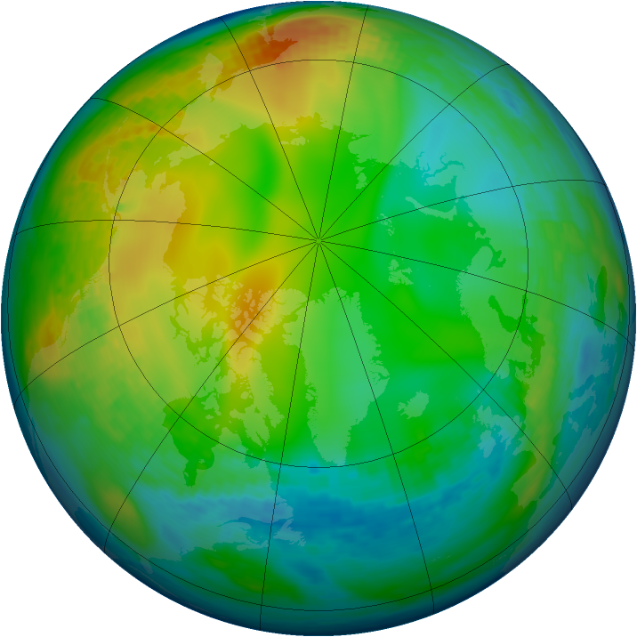 Arctic ozone map for 14 December 1993